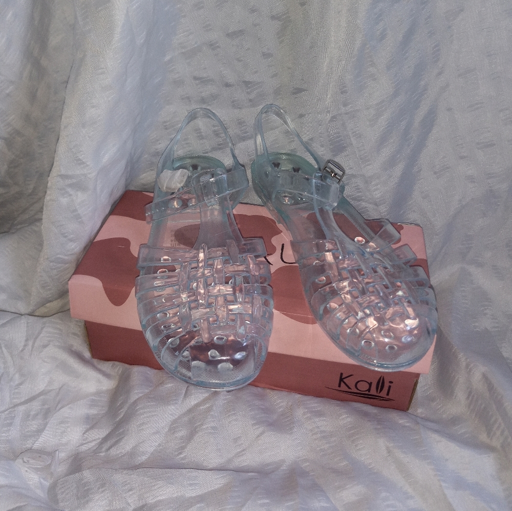NWOT Clear Jelly Sandals sz 9